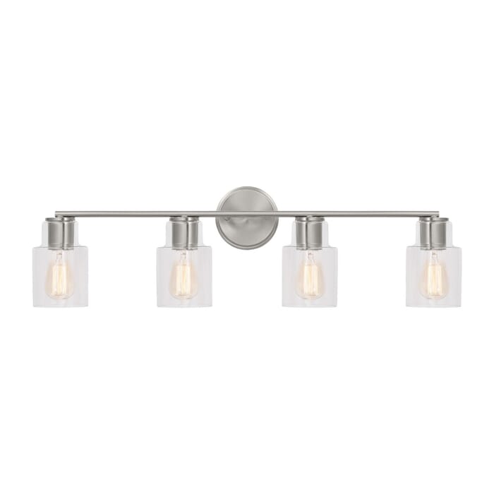 Sayward 4-Light Bathroom Vanity Light in Brushed Steel Sayward 4-Light Bathroom Vanity Light in Brushed Steel