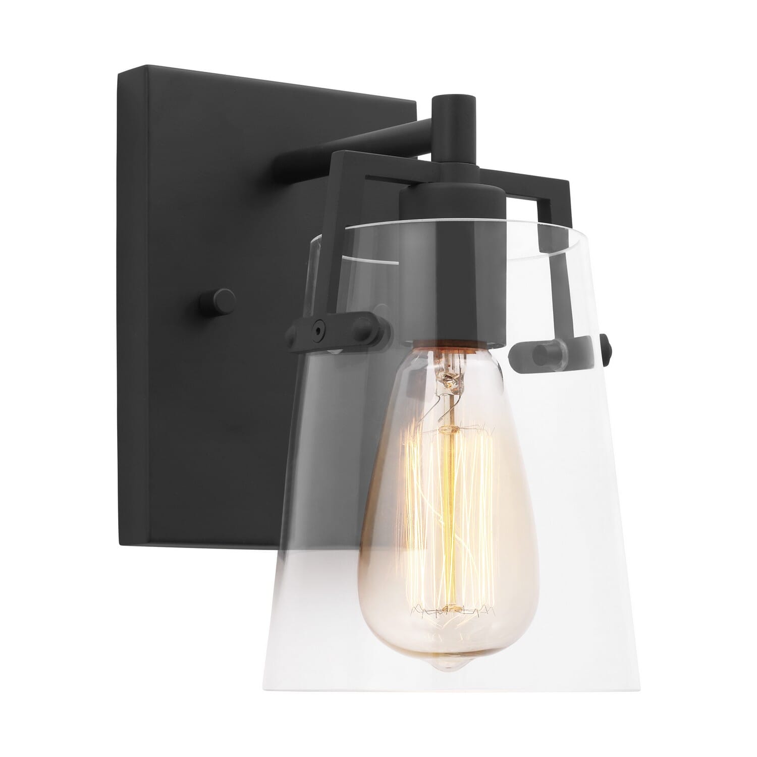 Crofton 1-Light Wall Sconce in Midnight Black