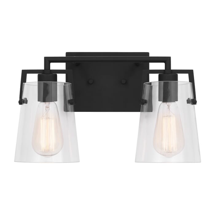 Crofton 2-Light Bathroom Vanity Light in Midnight Black Crofton 2-Light Bathroom Vanity Light in Midnight Black