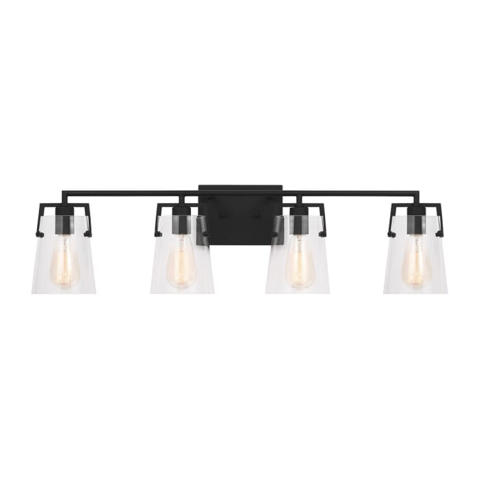 Crofton 4-Light Bathroom Vanity Light in Midnight Black Crofton 4-Light Bathroom Vanity Light in Midnight Black