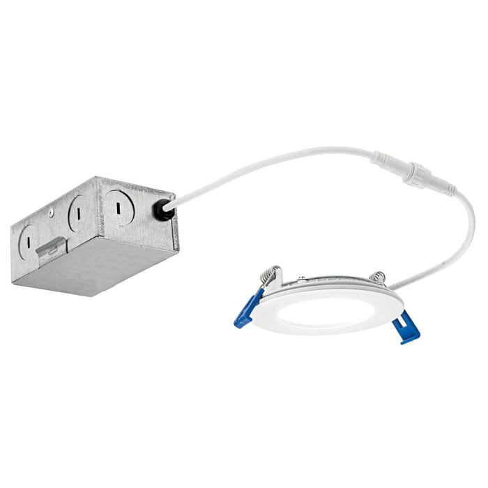 Direct To Ceiling Slim 1-Light LED Slim Downlight in Textured White Direct To Ceiling Slim 1-Light LED Slim Downlight in Textured White