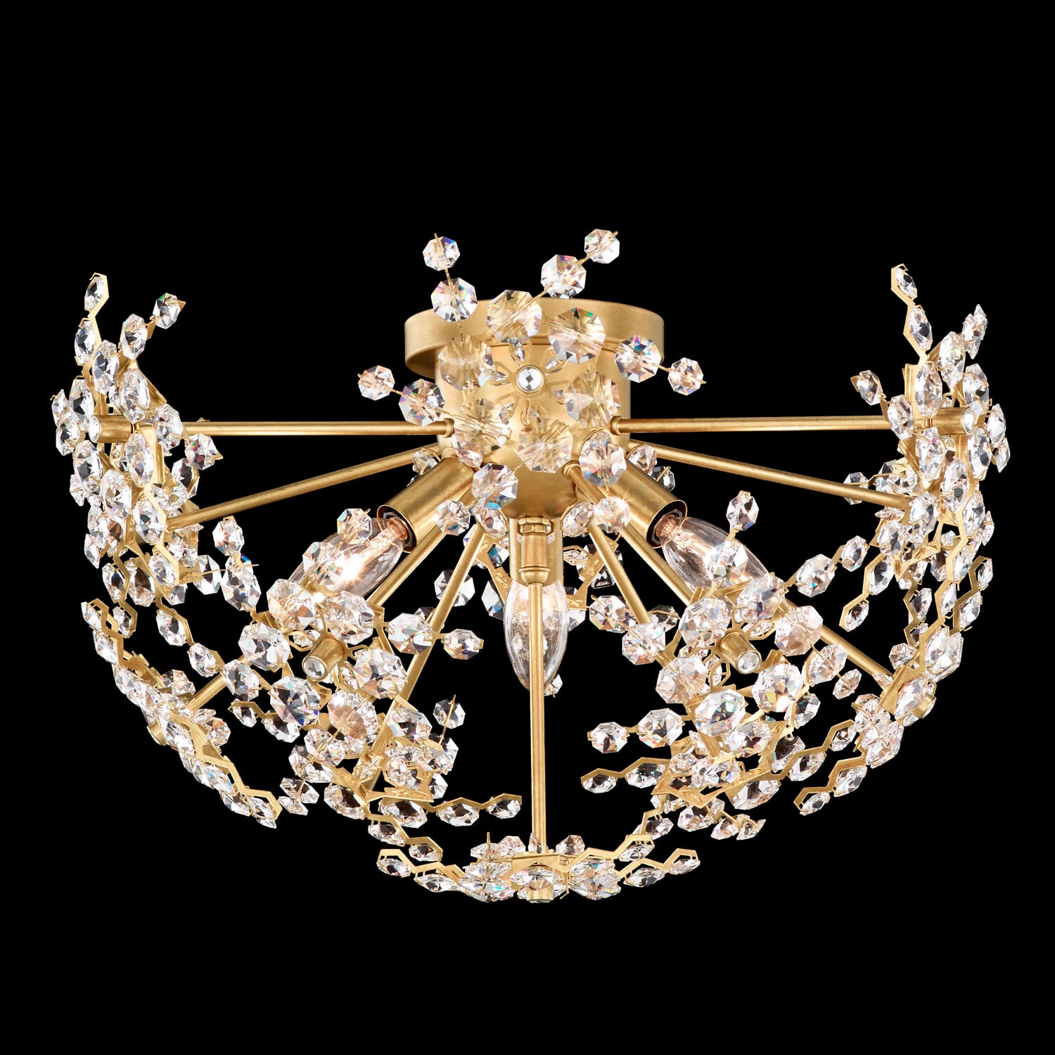 Esteracae 3-Light Semi-Flush Ceiling Light in Heirloom Gold