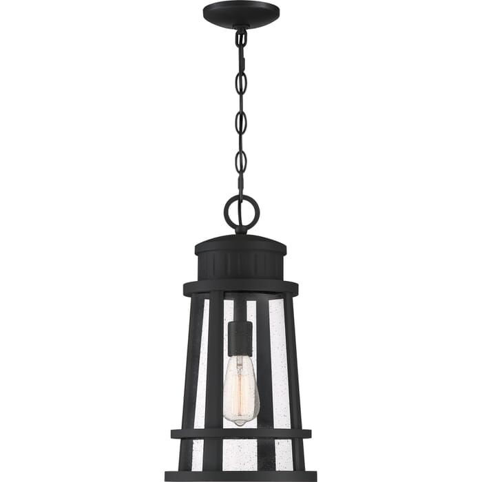 Quoizel Dunham 10" Outdoor Hanging Light in Earth Black Quoizel Dunham 10" Outdoor Hanging Light in Earth Black
