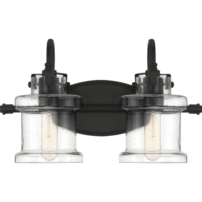 Quoizel Danbury 2-Light 10" Bathroom Vanity Light in Earth Black Quoizel Danbury 2-Light 10" Bathroom Vanity Light in Earth Black