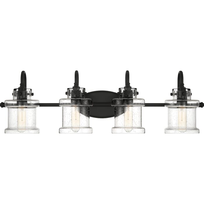 Quoizel Danbury 4-Light 10" Bathroom Vanity Light in Earth Black Quoizel Danbury 4-Light 10" Bathroom Vanity Light in Earth Black