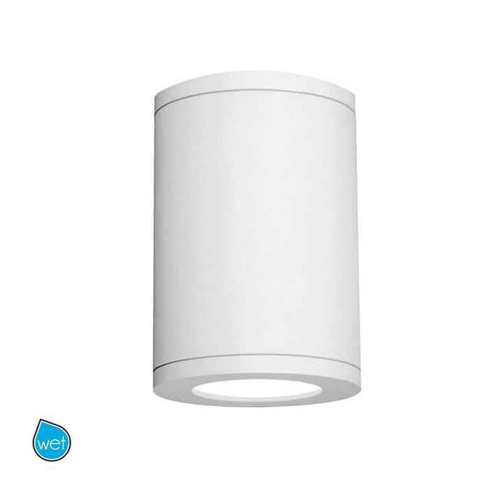WAC Lighting Tube 7" Wet Rated LED Flush Mount 3500K Flood Beam in White WAC Lighting Tube 7" Wet Rated LED Flush Mount 3500K Flood Beam in White