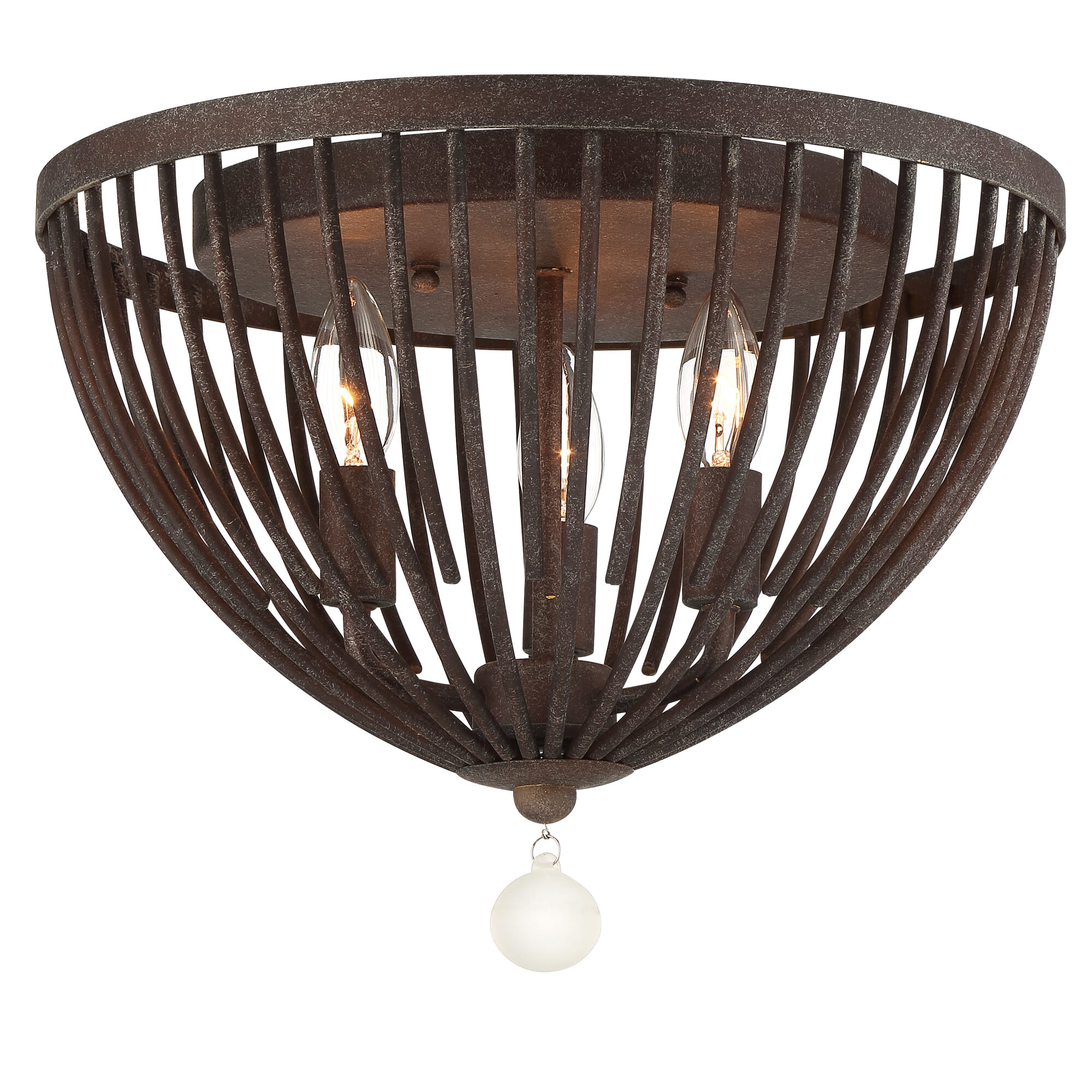 Crystorama Duval 3-Light Ceiling Light in Forged Bronze