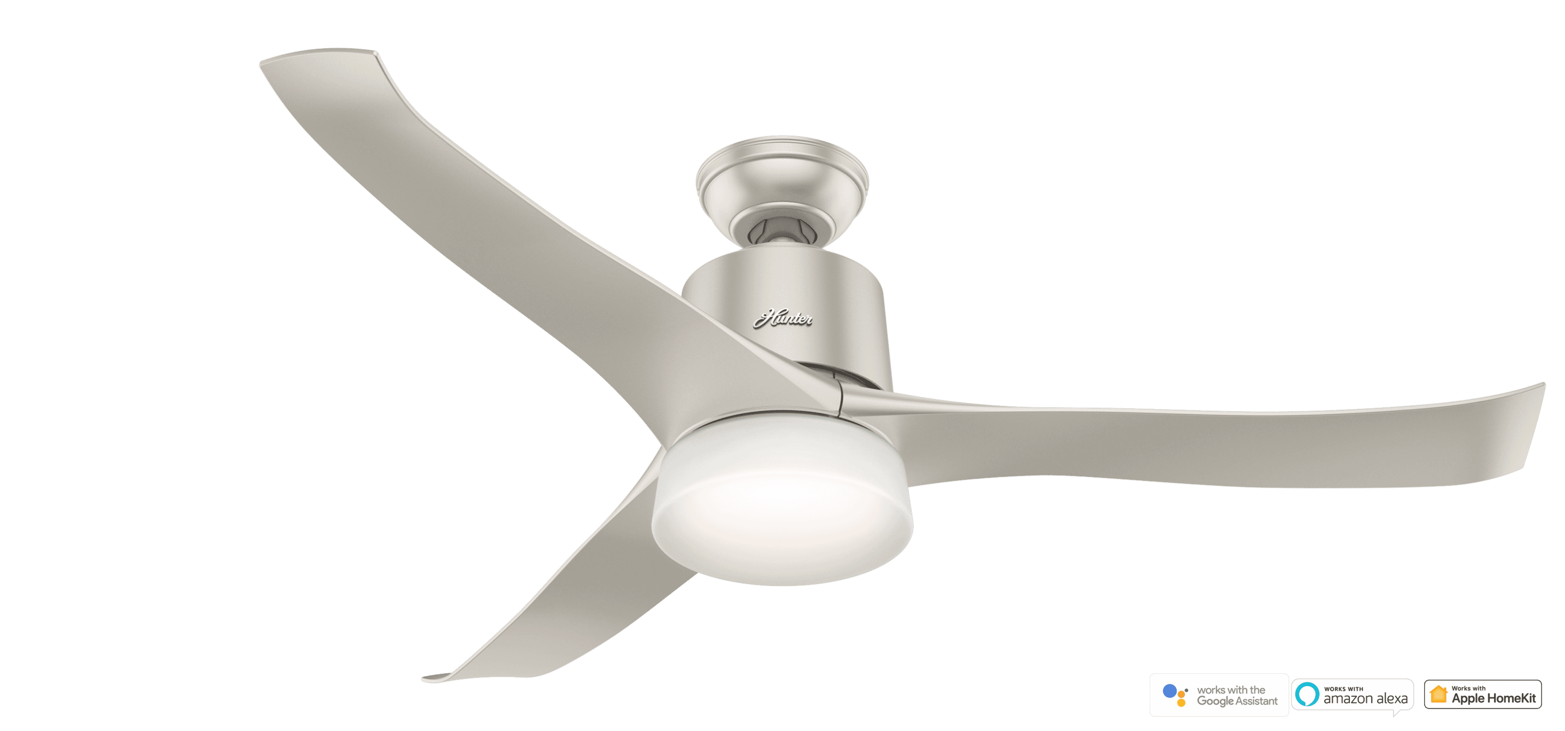 Hunter Symphony 2-Light 54-inch Indoor Ceiling Fan in Matte Nickel