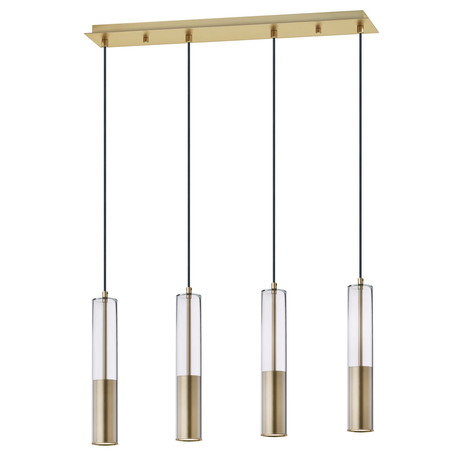 Torch 4-Light LED Linear Pendant in Satin Brass