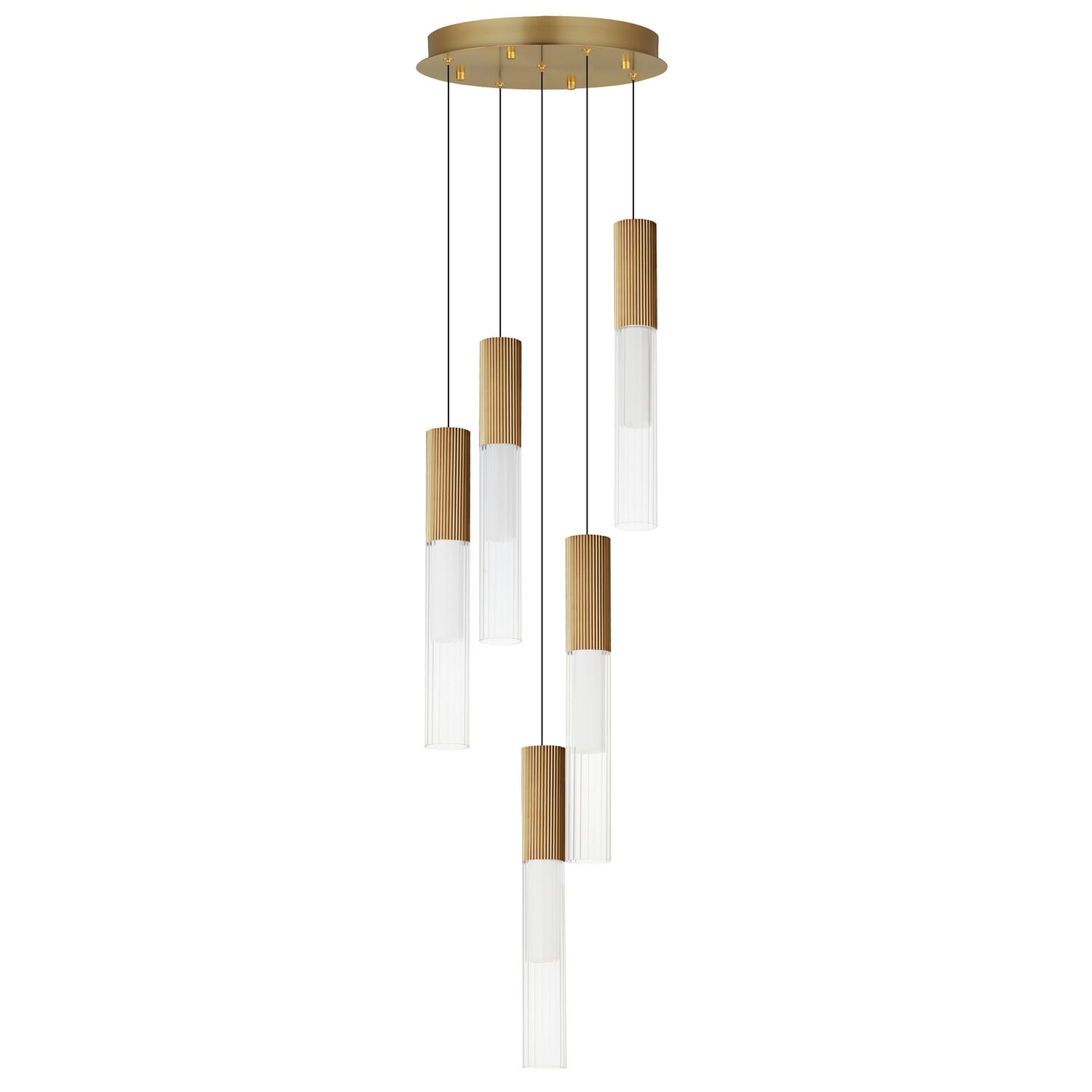 Reeds 5-Light LED Pendant in Gold