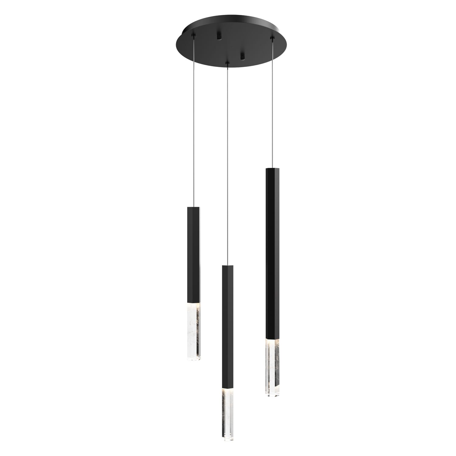 Diaphane 3-Light LED Pendant in Black