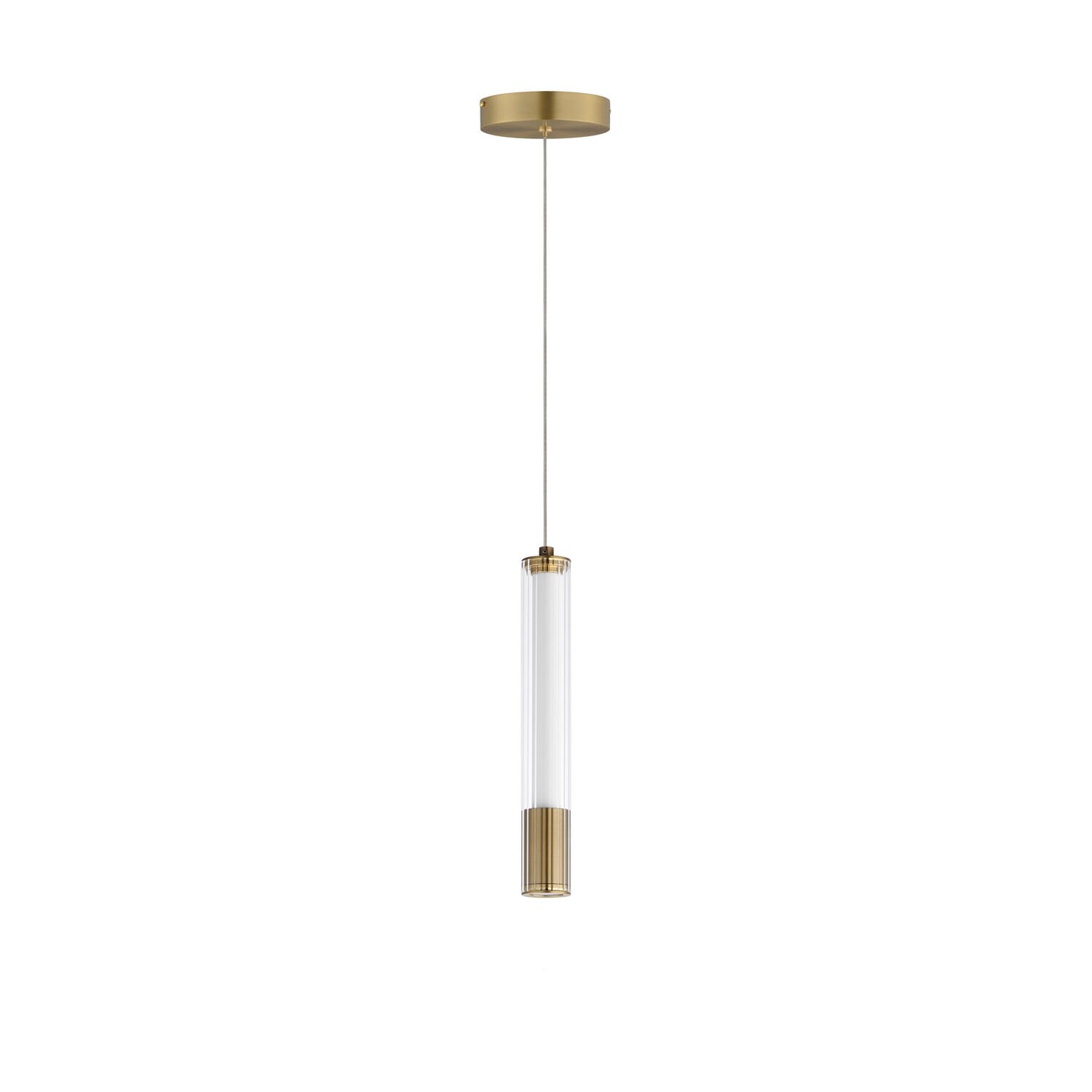 Cortex 1-Light LED Pendant in Natural Aged Brass