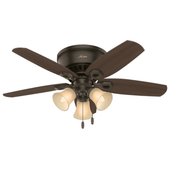 Hunter Builder 3-Light 42" Indoor Flush Mount Ceiling Fan in New Bronze