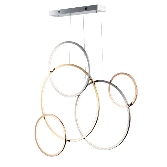 Union 5-Light LED Pendant in Multi-Plated Union 5-Light LED Pendant in Multi-Plated