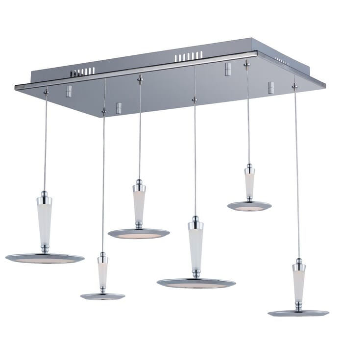 ET2 Hilite 22.5" 6-Light White Glass Pendant in Polished Chrome ET2 Hilite 22.5" 6-Light White Glass Pendant in Polished Chrome