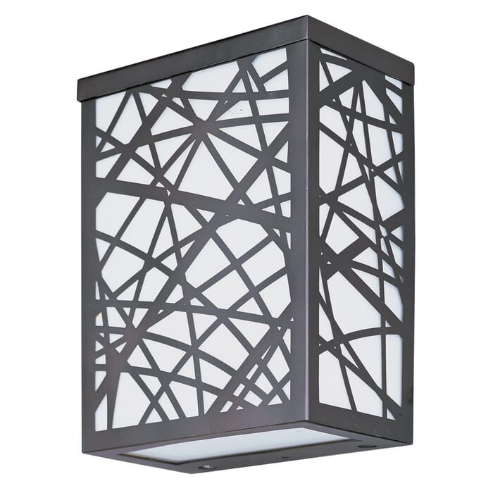 ET2 Inca LED 7.5" 2-Light Outdoor White Glass Wall Mount in Bronze ET2 Inca LED 7.5" 2-Light Outdoor White Glass Wall Mount in Bronze
