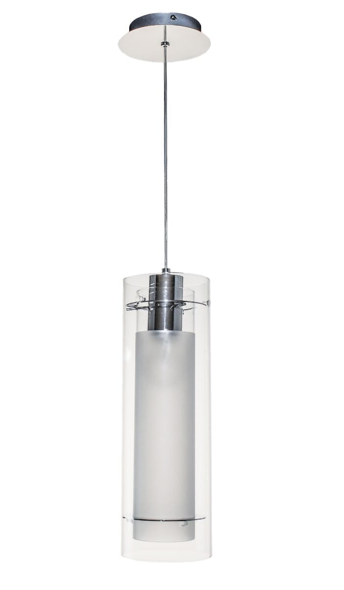 ET2 Frost Halogen 15" Mini Pendant in Polished Chrome - E22000-10