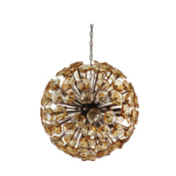 ET2 Fiori 31.5" 28-Light Amber Murano Glass Pendant in Bronze