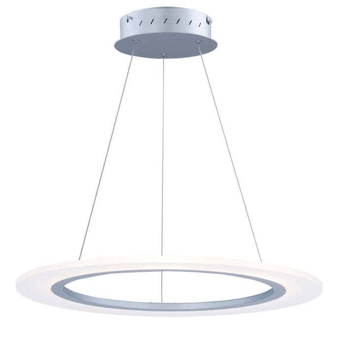 ET2 Saturn II LED 23.75" Entry Foyer Pendant in Matte Silver ET2 Saturn II LED 23.75" Entry Foyer Pendant in Matte Silver