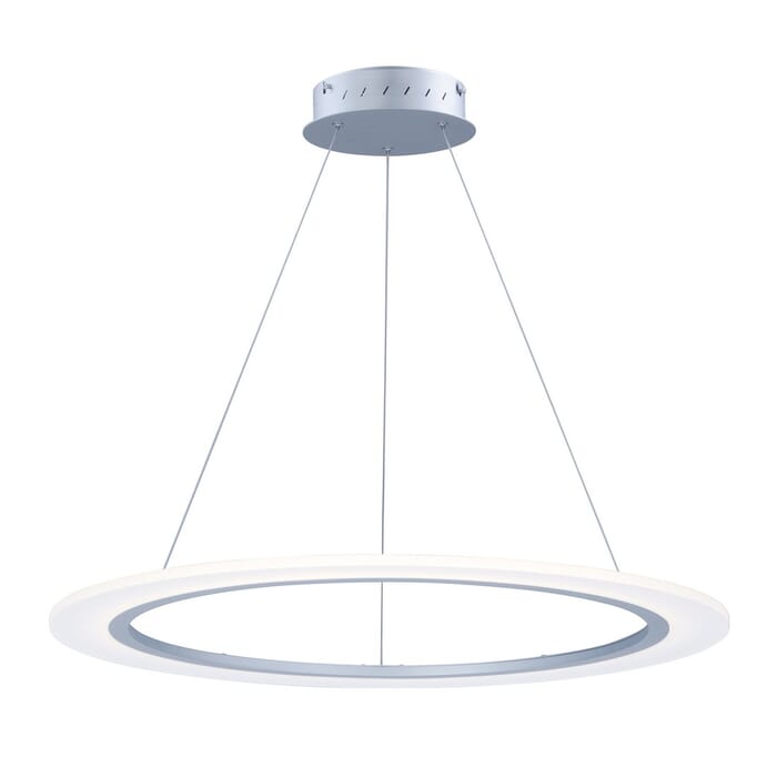 ET2 Saturn II LED 31.5" Entry Foyer Pendant in Matte Silver ET2 Saturn II LED 31.5" Entry Foyer Pendant in Matte Silver
