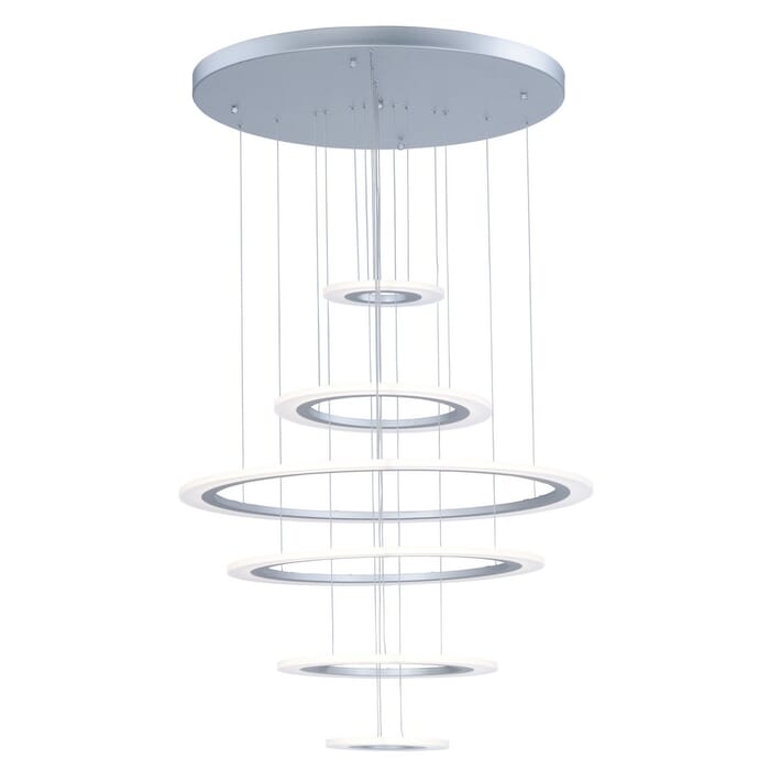 ET2 Saturn II LED 30" 6-Light Pendant in Matte Silver ET2 Saturn II LED 30" 6-Light Pendant in Matte Silver