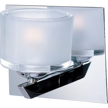 ET2 Vortex 5.75" Frost White Glass Wall Sconce in Polished Chrome