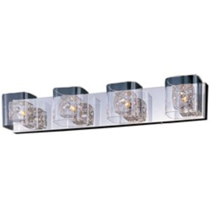 ET2 Gem 4-Light Clear Glass Bathroom Vanity Light in Polished Chrome ET2 Gem 4-Light Clear Glass Bathroom Vanity Light in Polished Chrome
