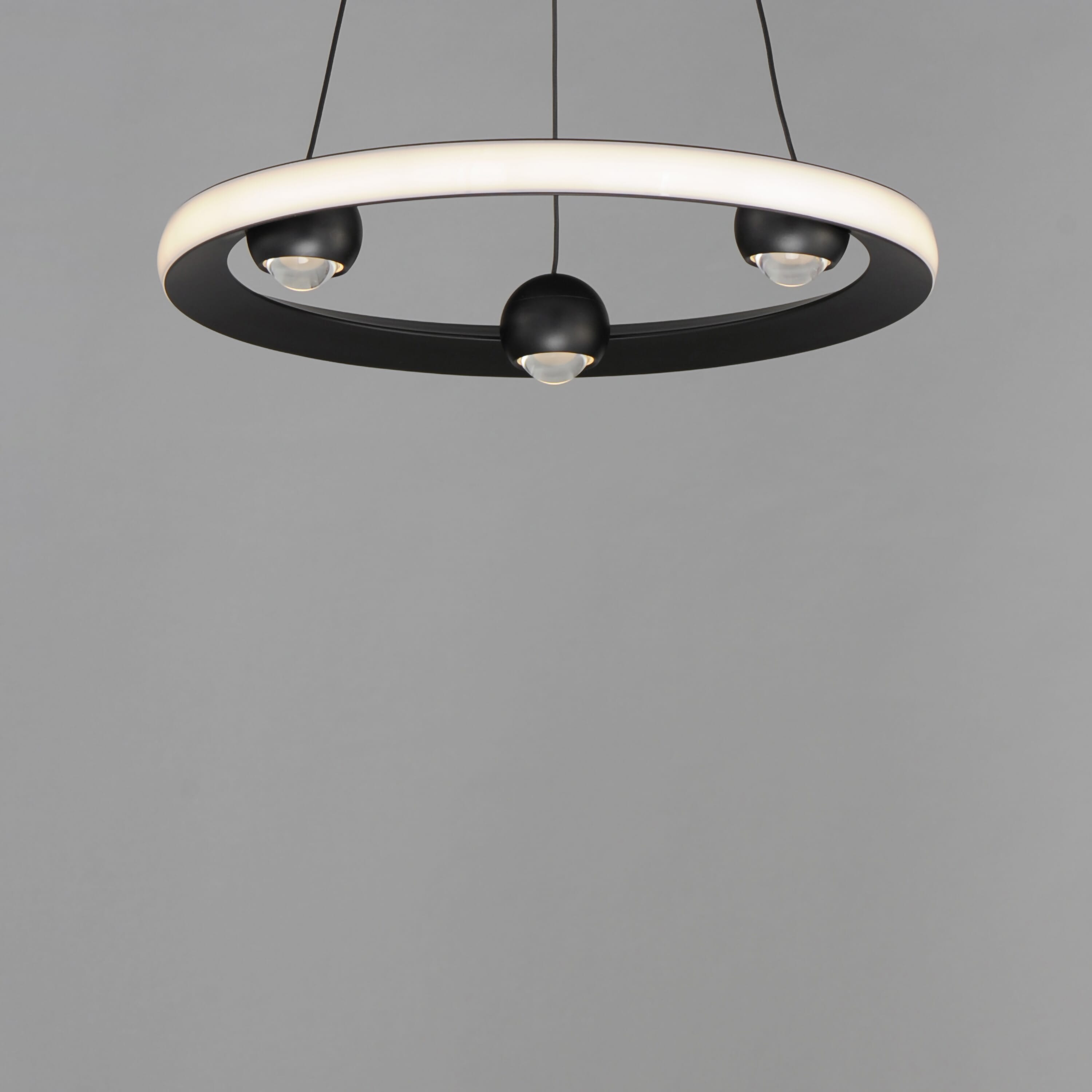 ET2 Lighting Nodes 1-Light Ring Pendant in Black
