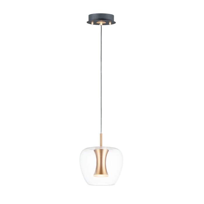 Newton 1-Light LED Pendant in Black with Gold Newton 1-Light LED Pendant in Black with Gold