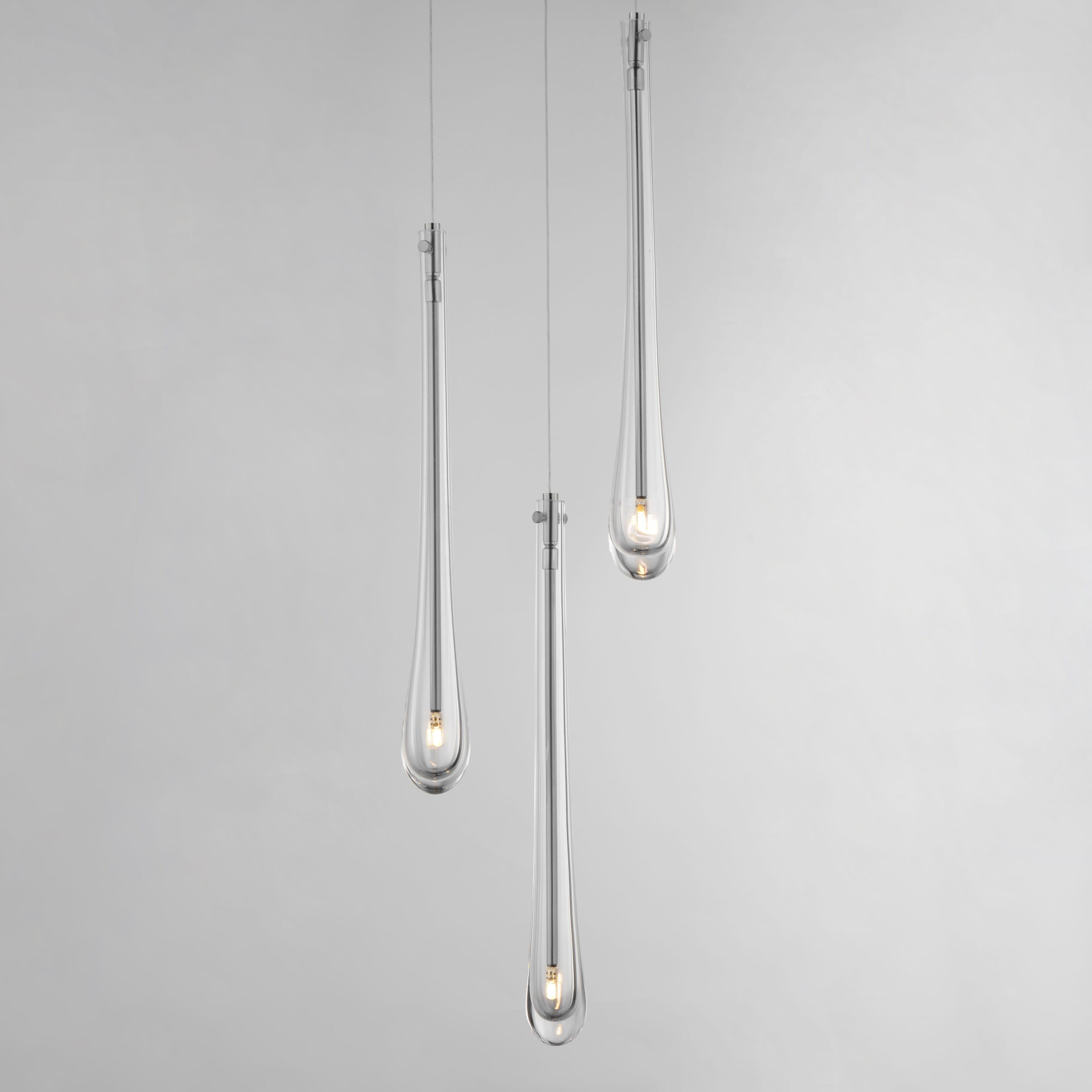 ET2 Lighting Stillo 3-Light Multi-Light Pendant in Satin Nickel