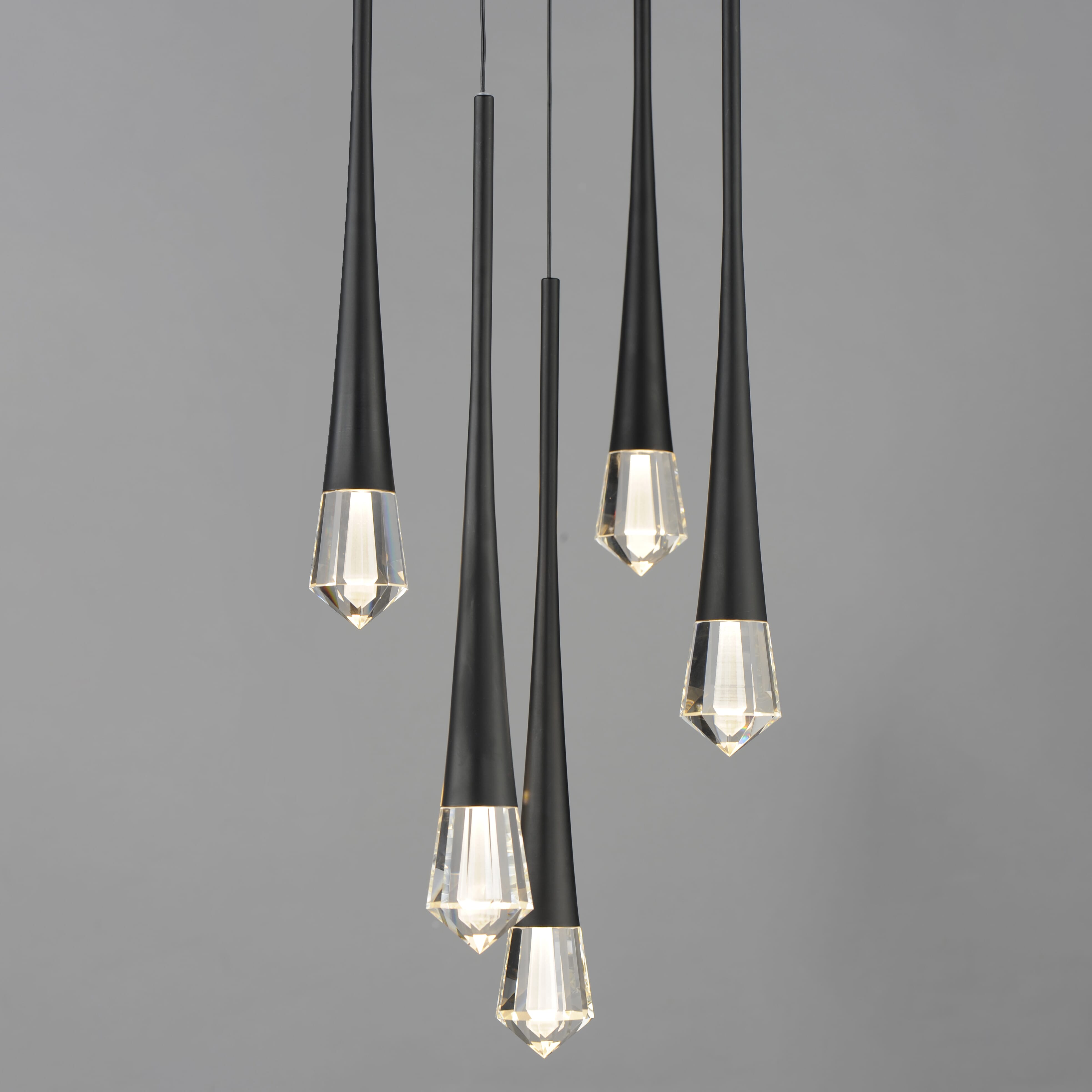 ET2 Lighting Pierce 5-Light Multi-Light Pendant in Black