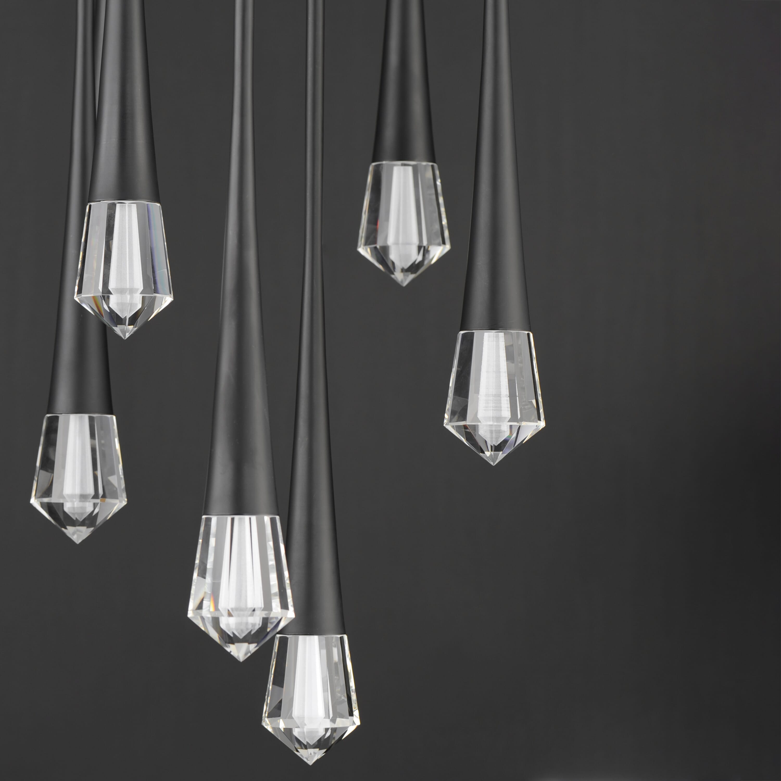 ET2 Lighting Pierce 9-Light Multi-Light Pendant in Black