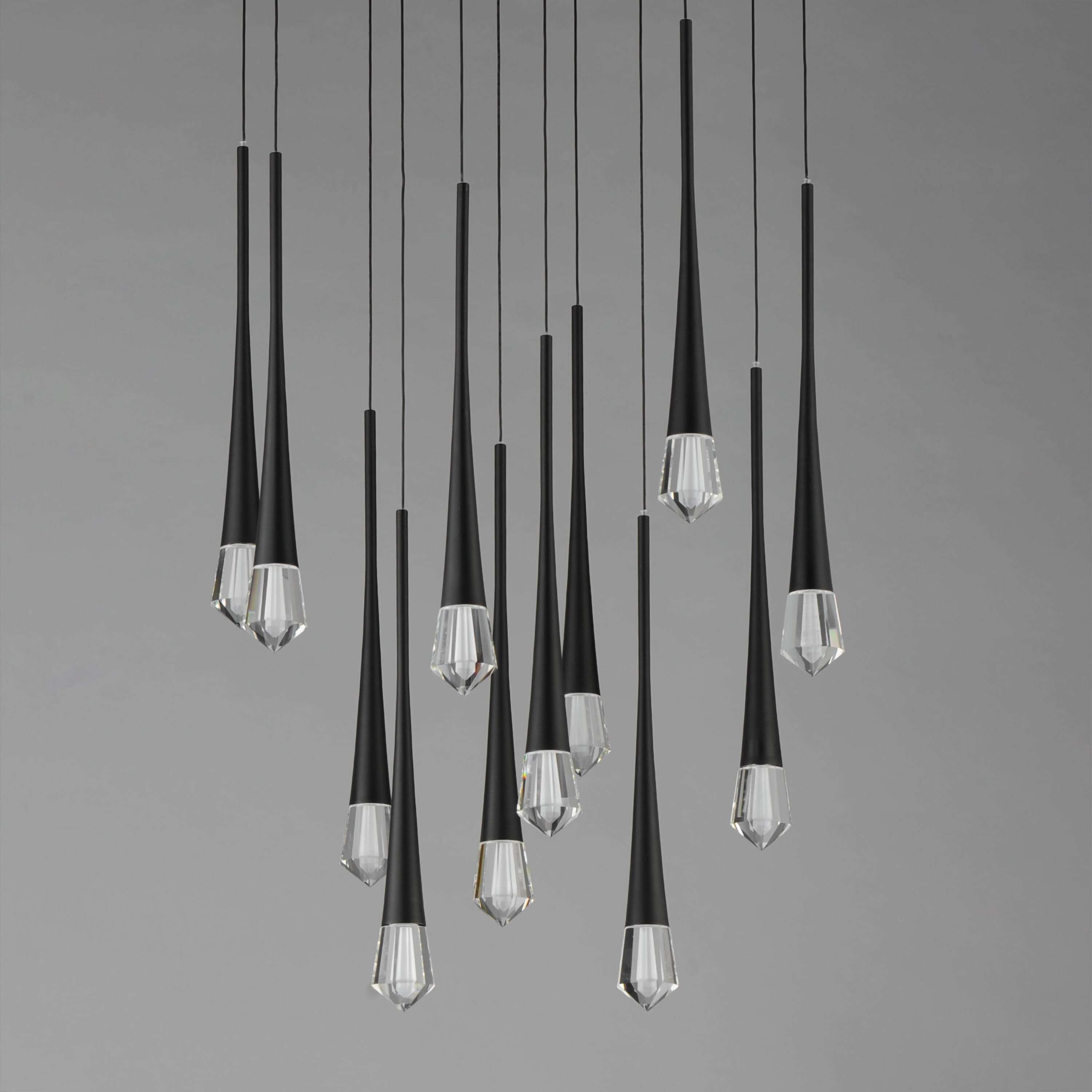 ET2 Lighting Pierce 12-Light Multi-Light Pendant in Black