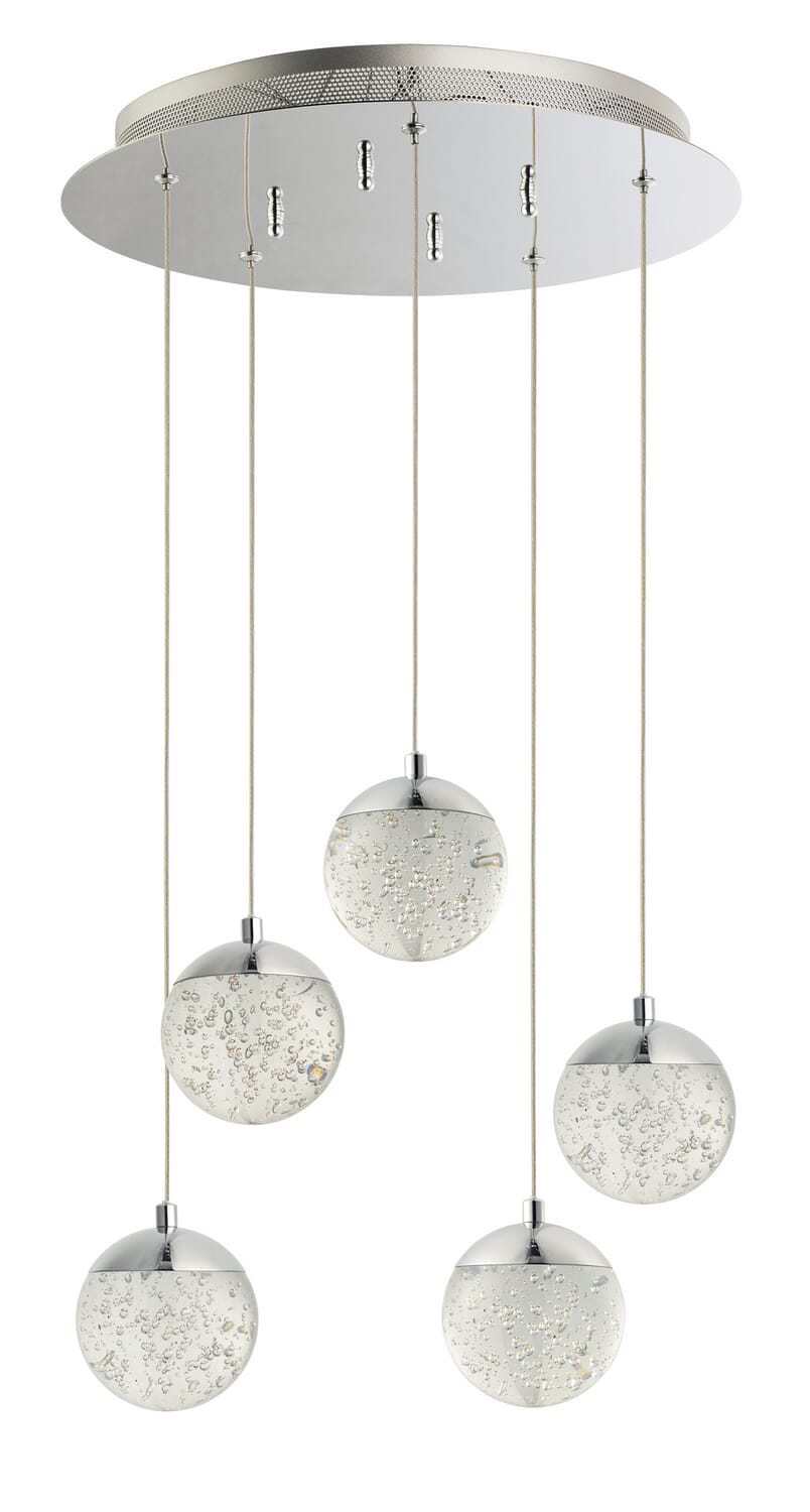 Orb II 5-Light LED Pendant in Polished Chrome