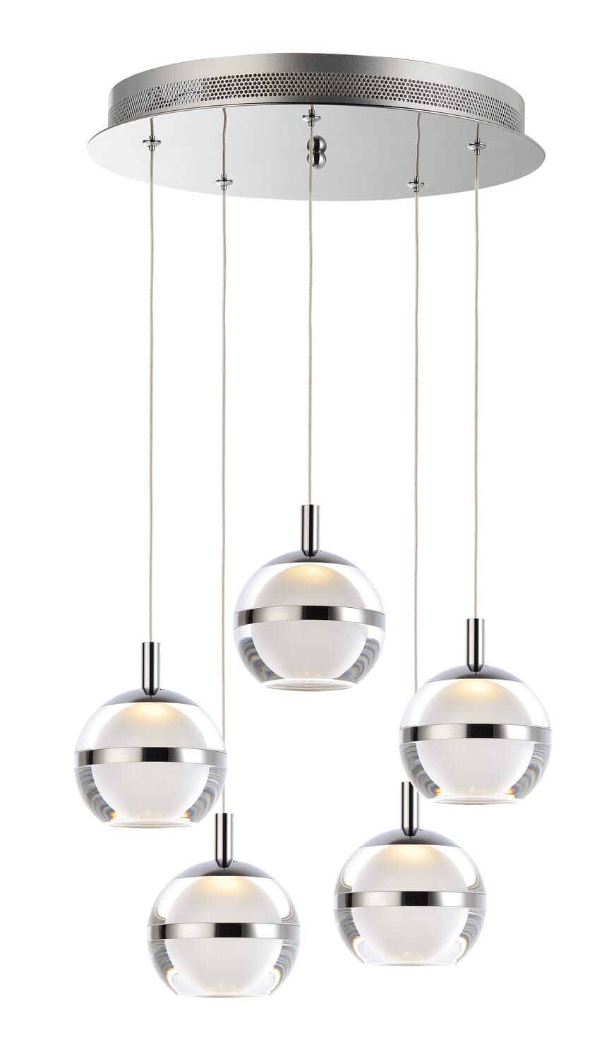 Swank 5-Light LED Pendant in Polished Chrome