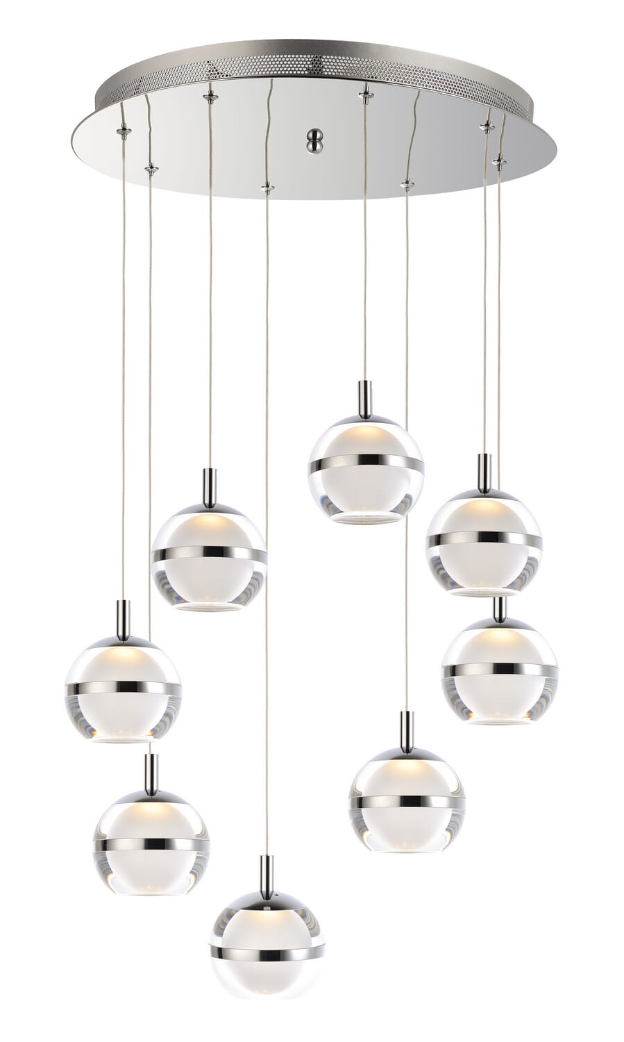 Swank 8-Light LED Pendant in Polished Chrome