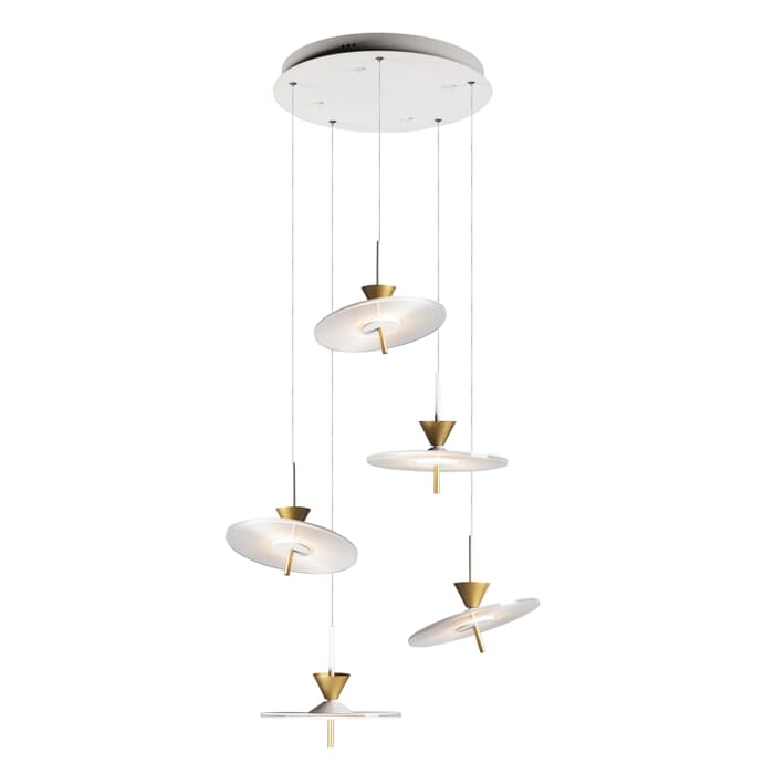 ET2 Lighting Circuit 23" LED 5-Light Pendant in Matte White ET2 Lighting Circuit 23" LED 5-Light Pendant in Matte White