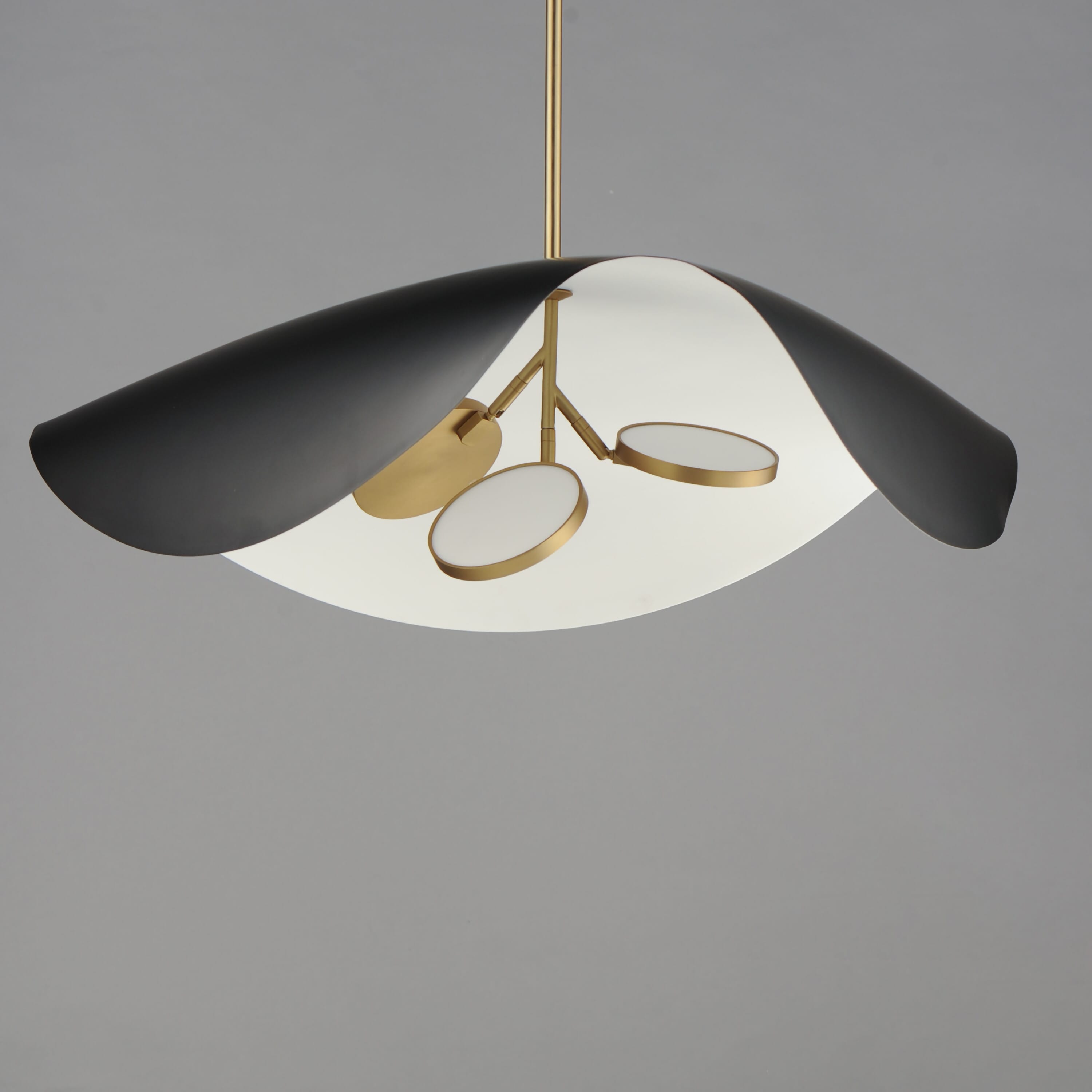 ET2 Lighting Carmen 3-Light Single Pendant in Black with Gold