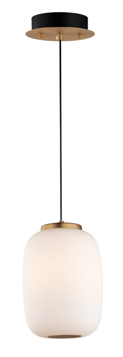 Soji 2-Light LED Pendant in Black with Gold