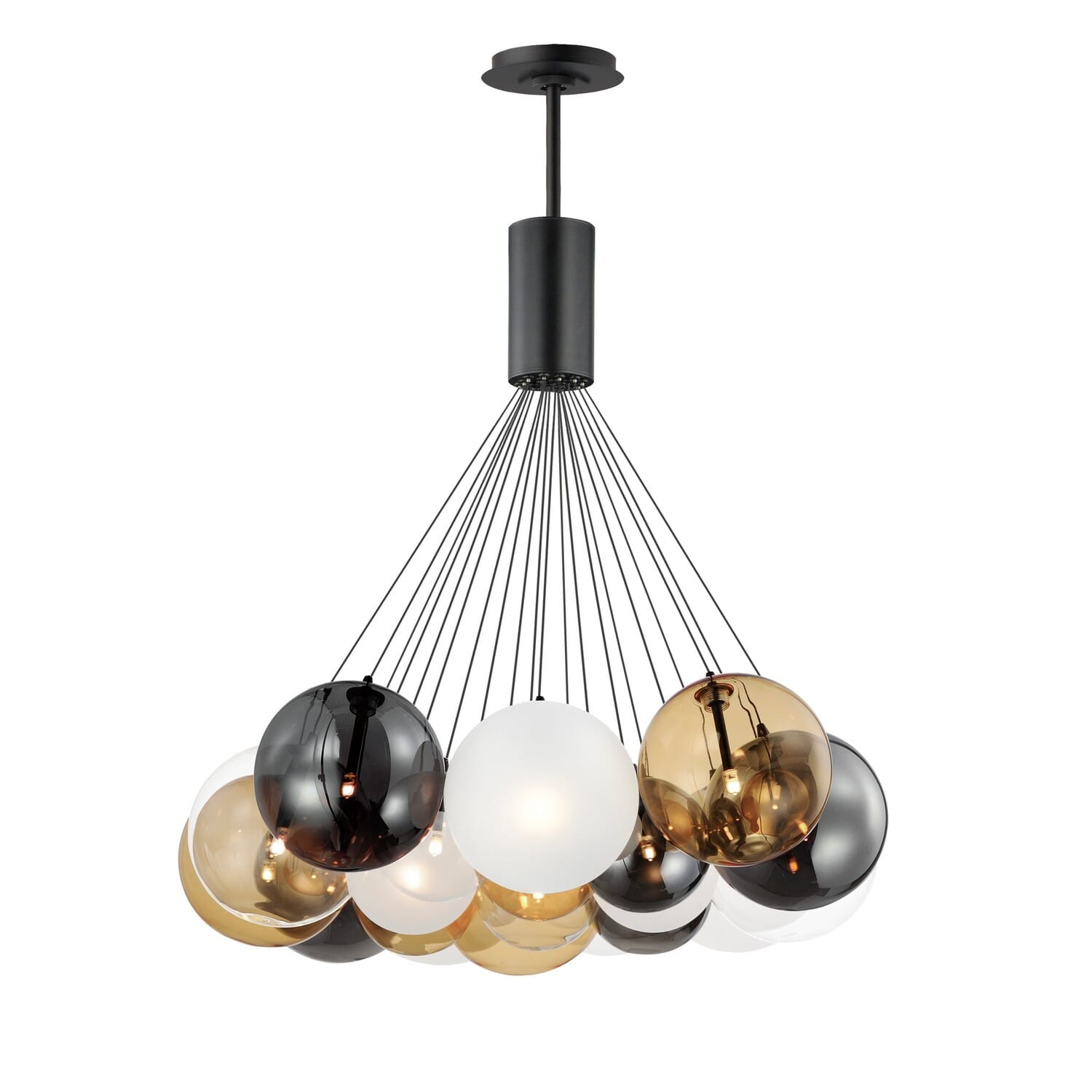 Burst 20-Light LED Pendant in Black