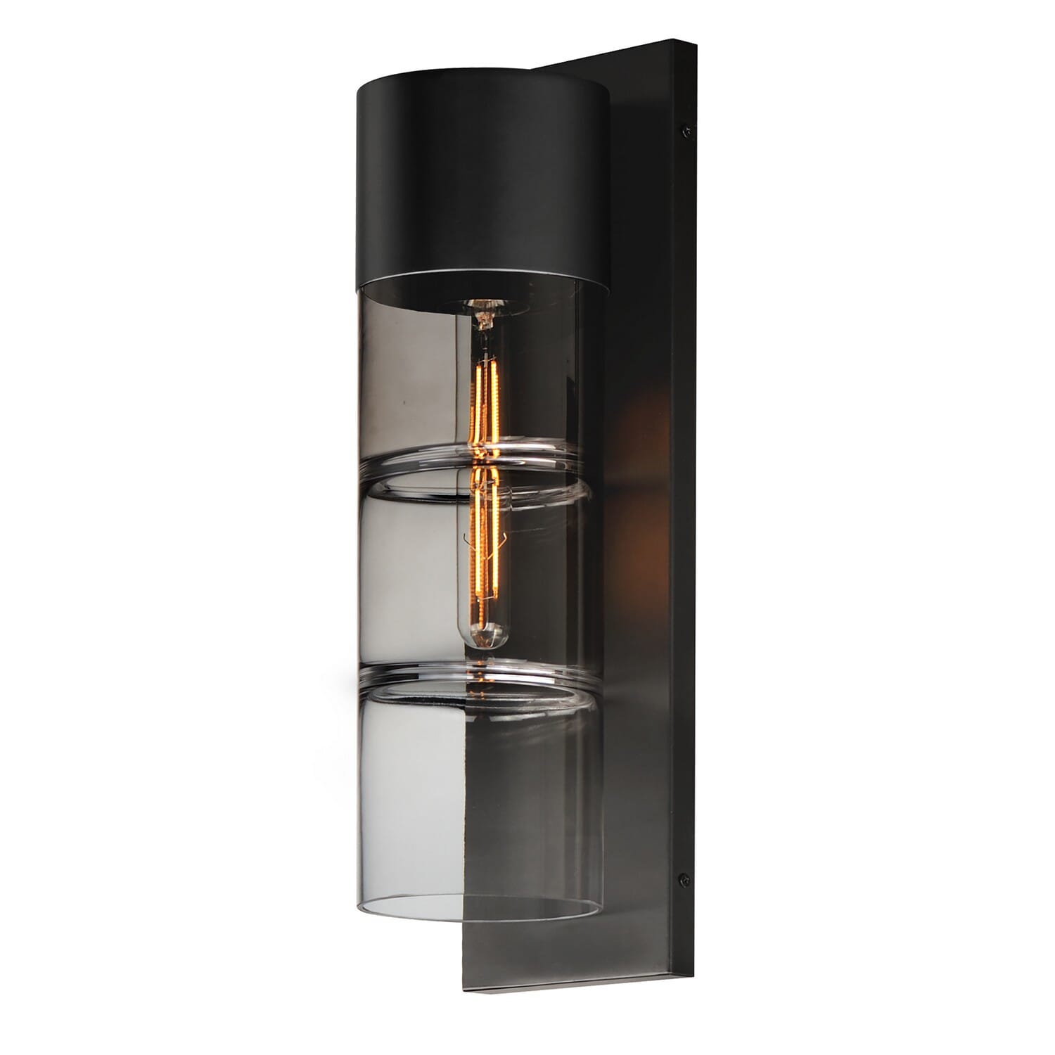 Smokestack 1-Light LED Outdoor Wall Sconce in Black