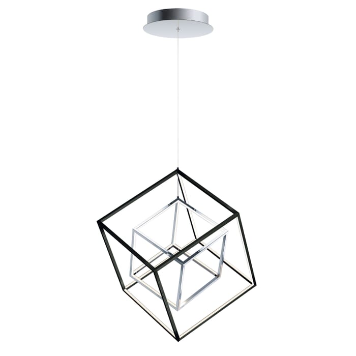 ET2 Lighting 4 Square 20.5" 2-Light LED Pendant in Black / Polished Chrome ET2 Lighting 4 Square 20.5" 2-Light LED Pendant in Black / Polished Chrome