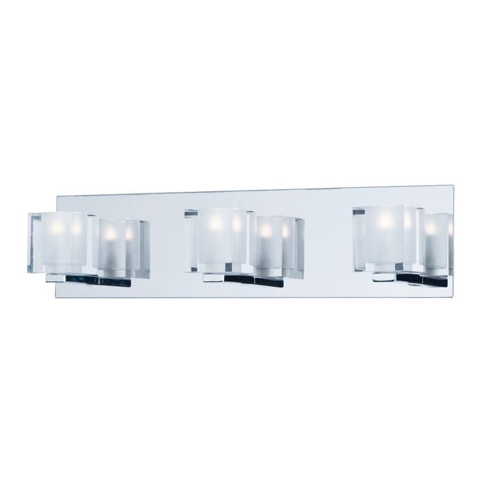 ET2 Blocs LED 19.5" 3-Light Clear Glass Bathroom Vanity Light in Polished Chrome ET2 Blocs LED 19.5" 3-Light Clear Glass Bathroom Vanity Light in Polished Chrome
