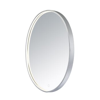 ET2 Lighting Mirror 29.5" LED Oval Lighted Mirror in Brushed Aluminum