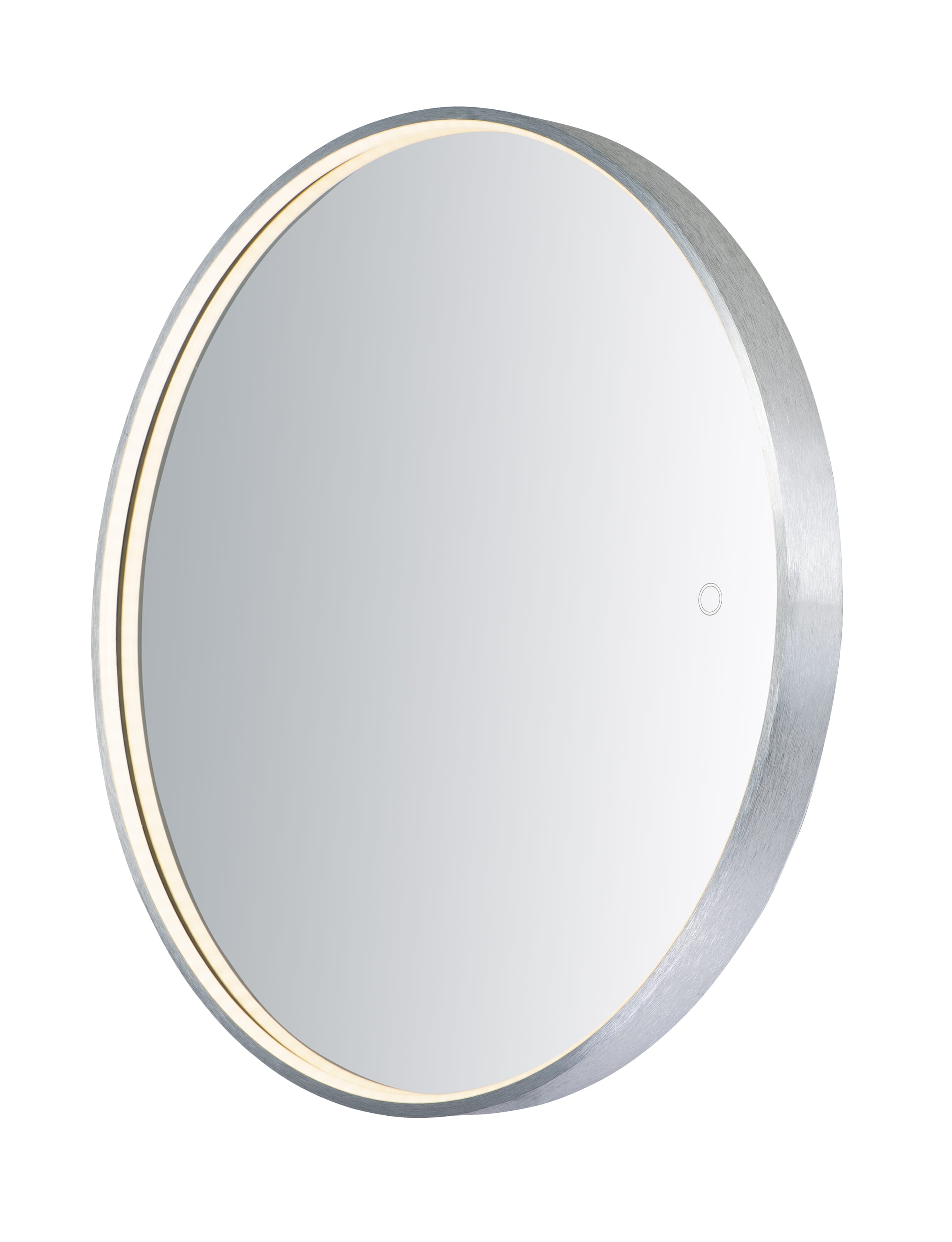 ET2 Lighting Mirror 27.5" LED Round Lighted Mirror in Brushed Aluminum