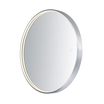 ET2 Lighting Mirror 27.5" LED Round Lighted Mirror in Brushed Aluminum