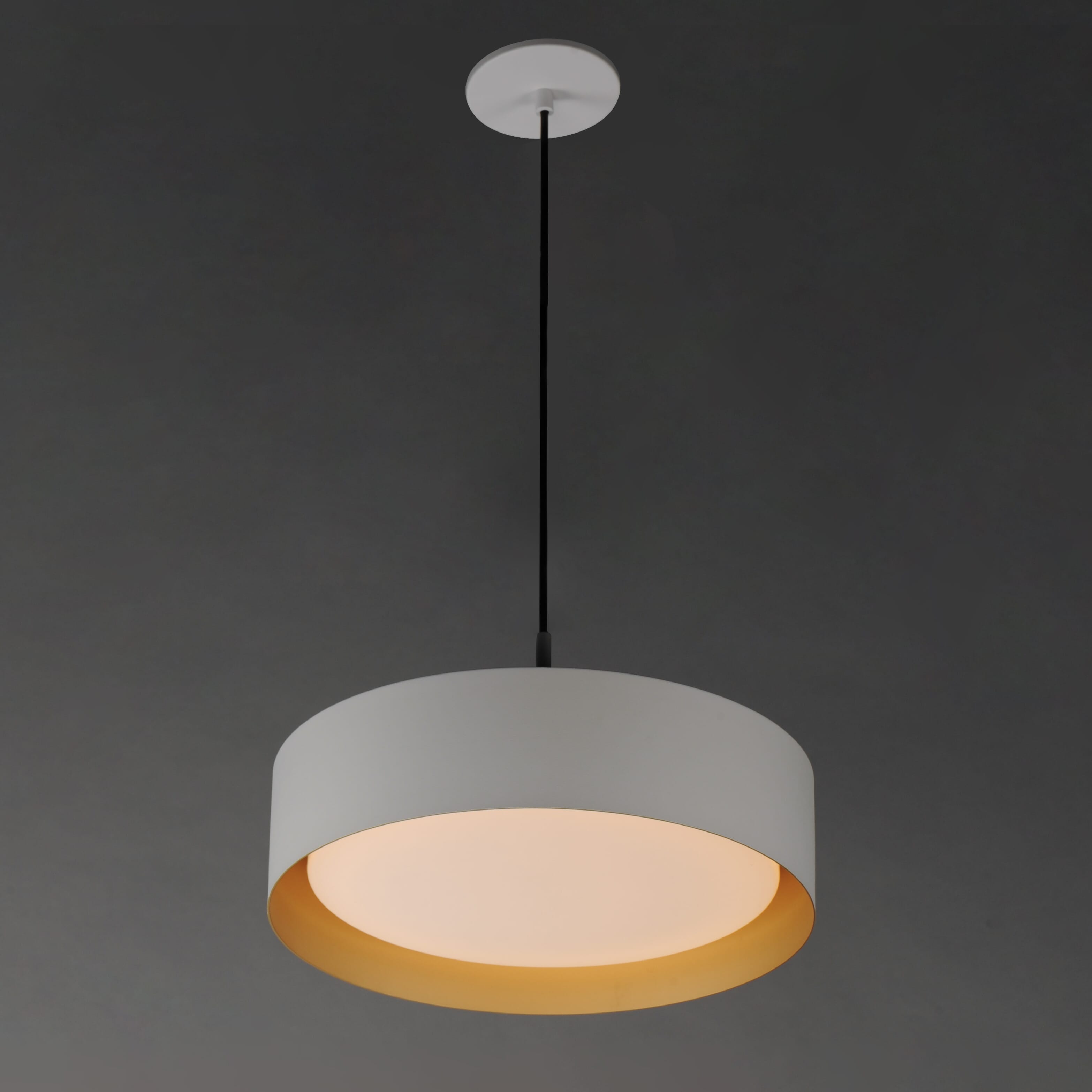 ET2 Lighting Echo 1-Light Single Pendant in White with Gold
