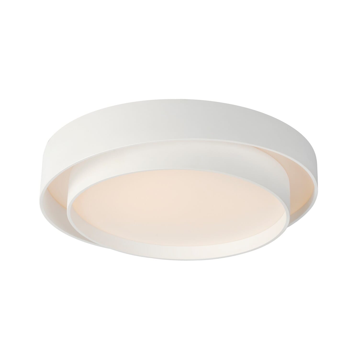 Ziggurat 1-Light LED Flush Mount in White