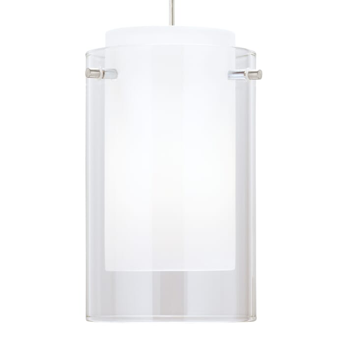 Tech Echo 9" Pendant Light in Satin Nickel and Clear Tech Echo 9" Pendant Light in Satin Nickel and Clear