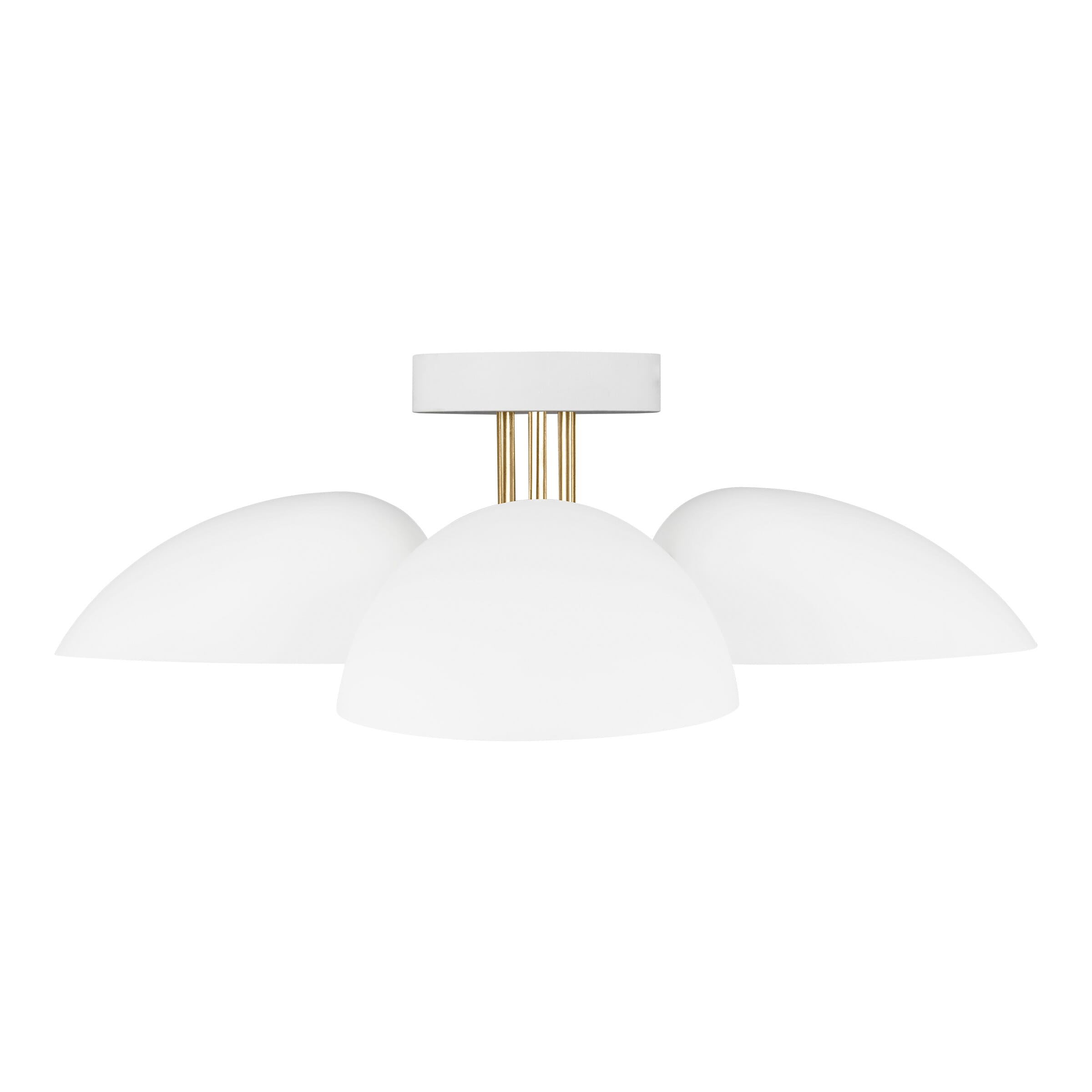 Generation Lighting Jane 3-Light Ceiling Light in Matte White And Burnished Brass by Ellen Degeneres